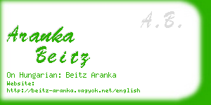 aranka beitz business card